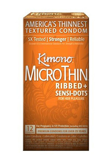 Kimono MicroThin Ribs & Dots Condoms