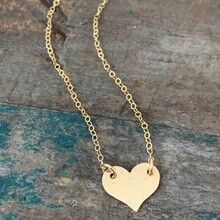 Heart Necklace - Hammered/Large