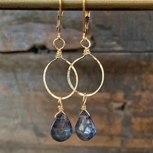 Luna Earrings / Blue - Sterling Silver