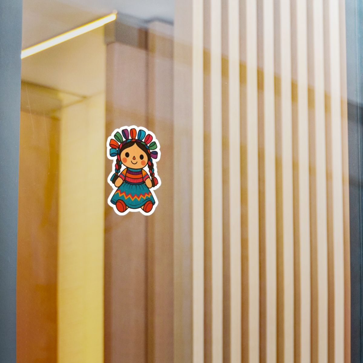 Vinyl Decal - Mexican Fabric Maria Doll Sticker