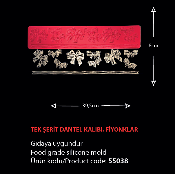 55038 Tek Şerit Dantel Kalıbı - Fiyonklar