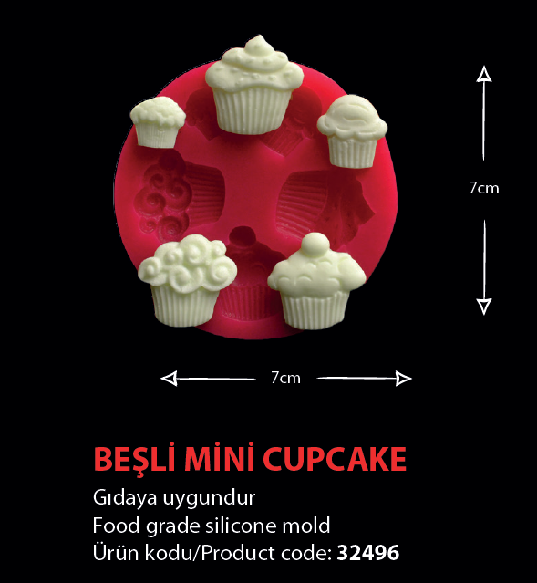 32496 Beşli Mini Cupcake