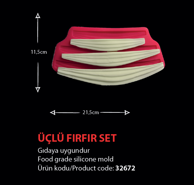 32672 Üçlü Fırfır Set