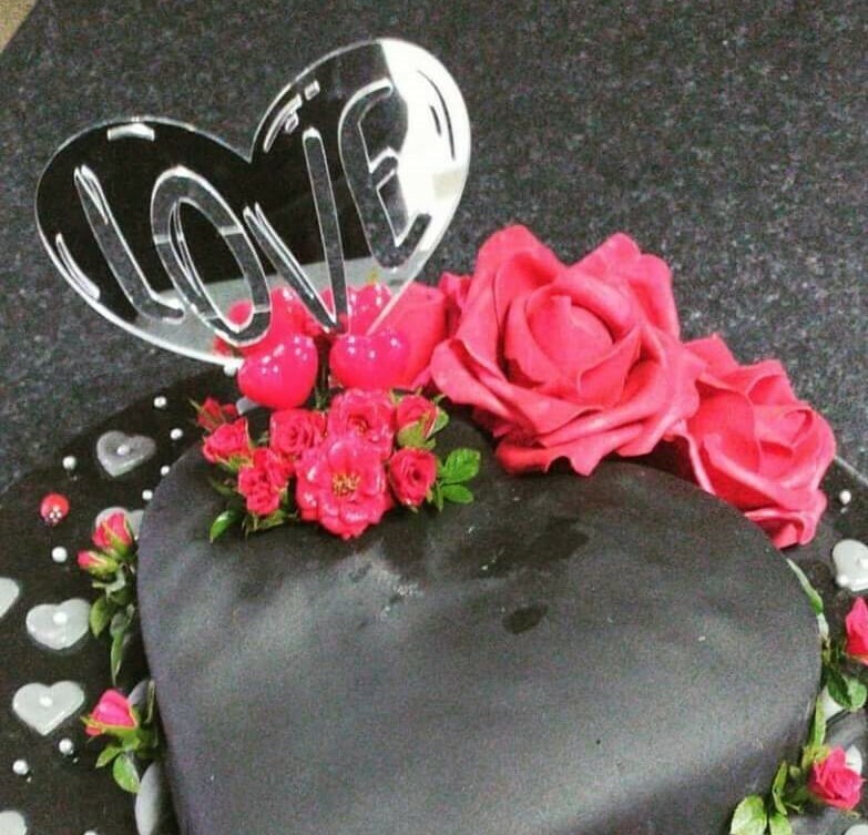 Pasta Topper - Kalp İçinde Love