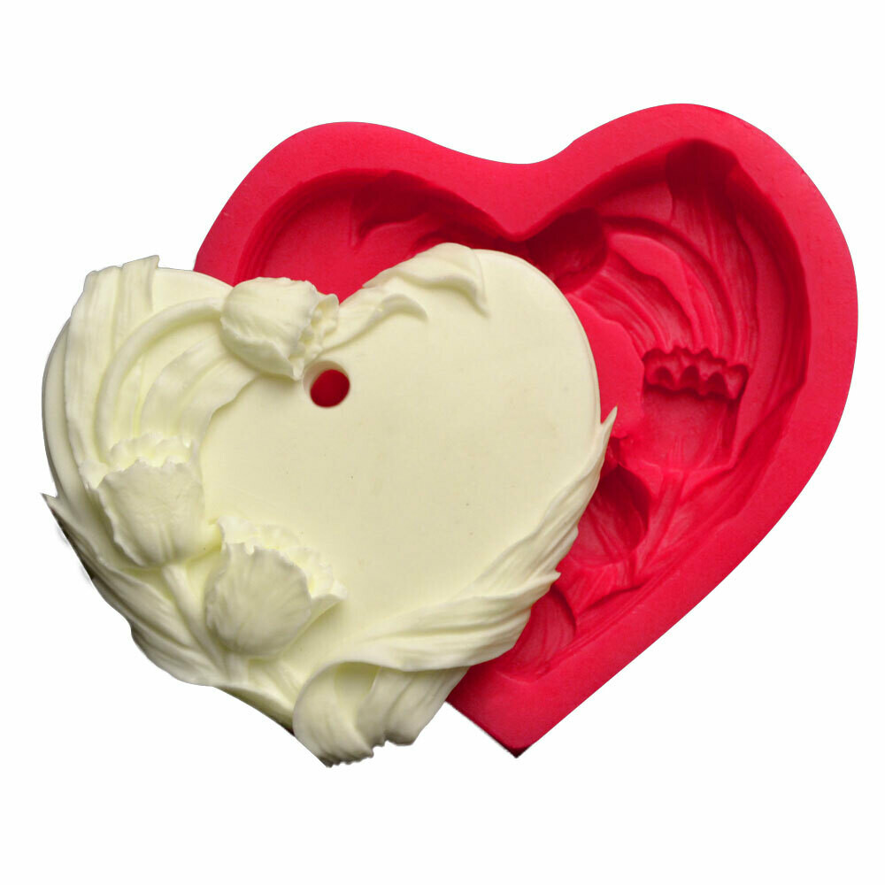 32808 Askılıklı Laleli Kalp (9,5*8,5 cm)