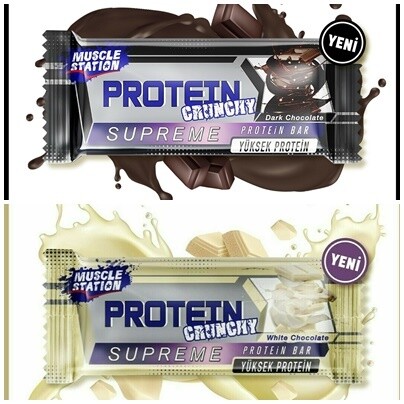Muscle Station Crunchy Protein Bar Dark+White