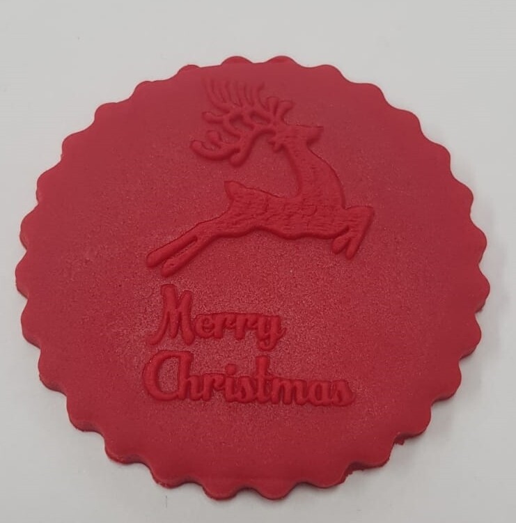 15425 Merry Christmas Geyikli Kurabiye Kaşesi