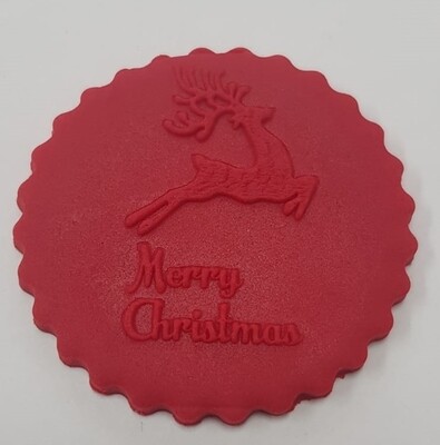 15425 Merry Christmas Geyikli Kurabiye Kaşesi
