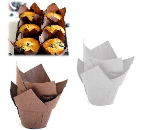 PVC Tulip Wrap Kağıt Kapsül 25&#39;s(kahve-beyaz)