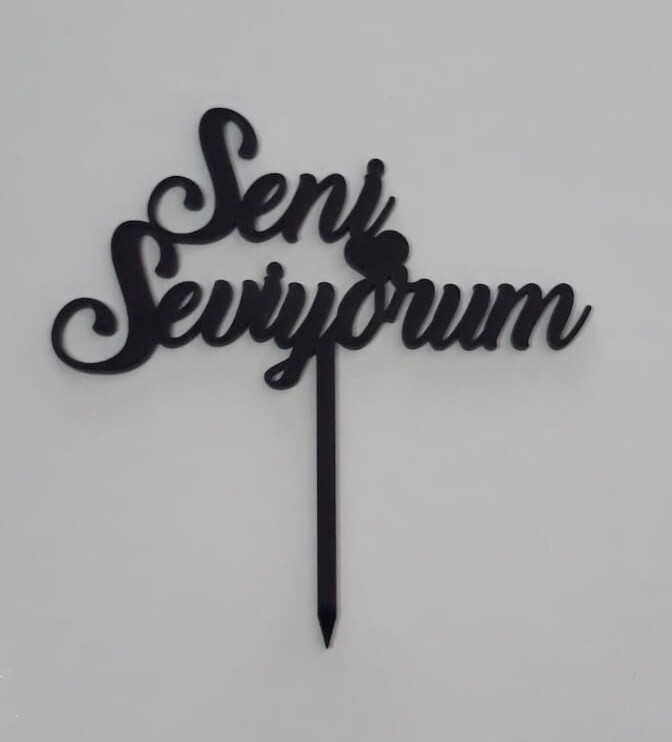 Pasta Topper Seni Seviyorum