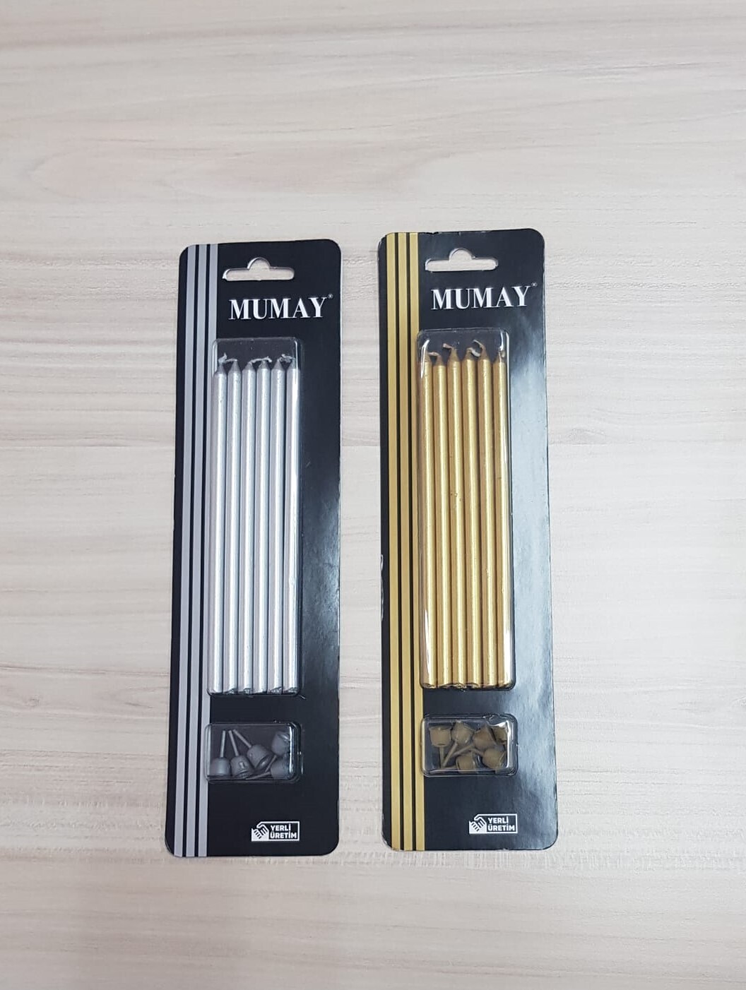 Altın/Gümüş Mum 6&#39;Lı 13Cm