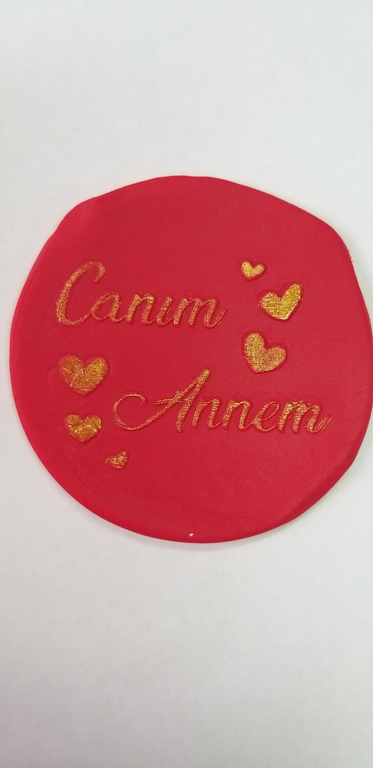 Canım Annem Kalpli Kurabiye Kaşesi