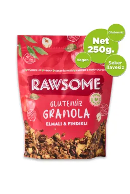 RAWSOME Glutensiz-Vegan Granola Elmalı &amp; Fındıklı 250 Gr.
