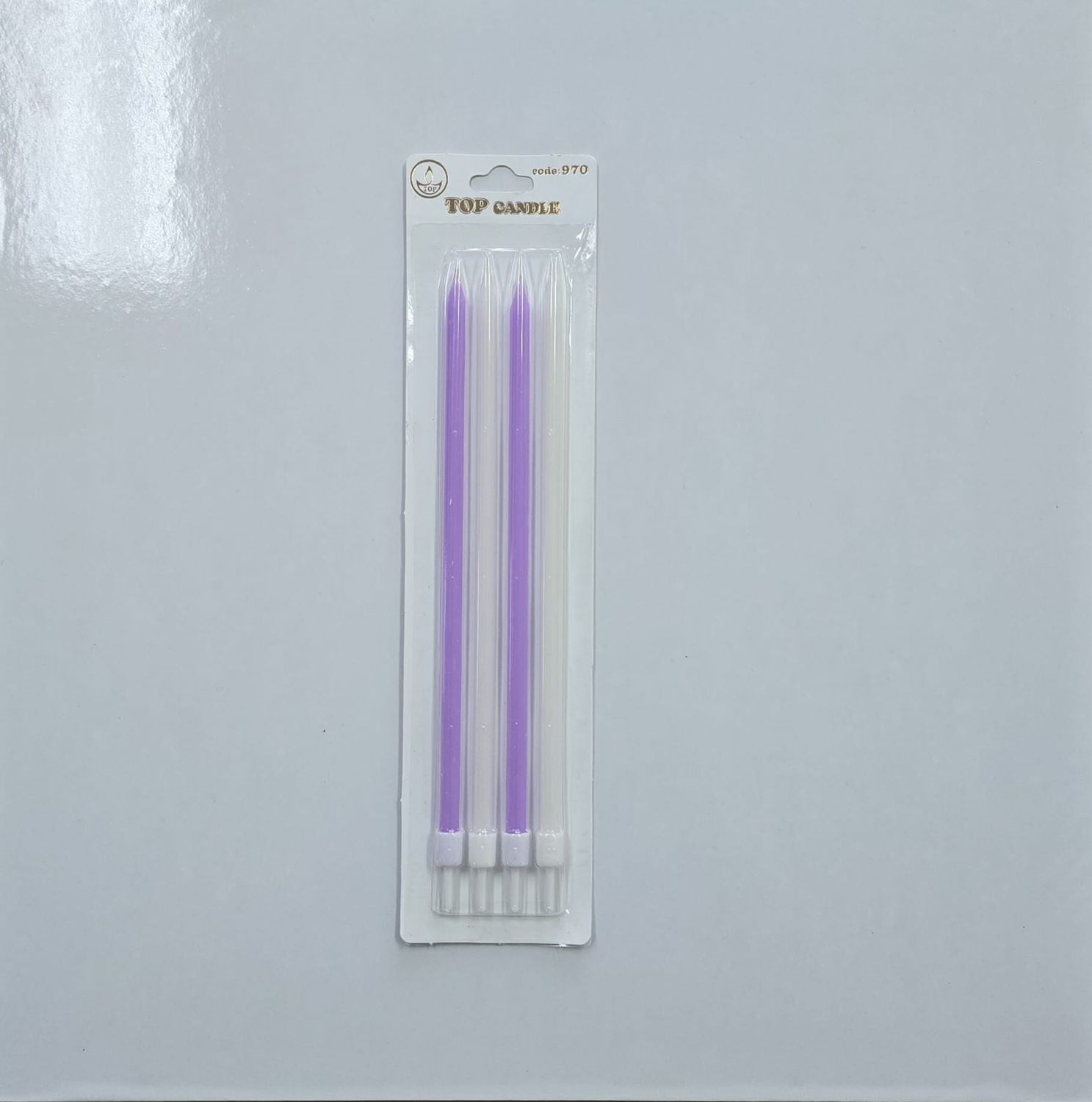 18 Cm Mor-Beyaz Mum 4&#39;Lü