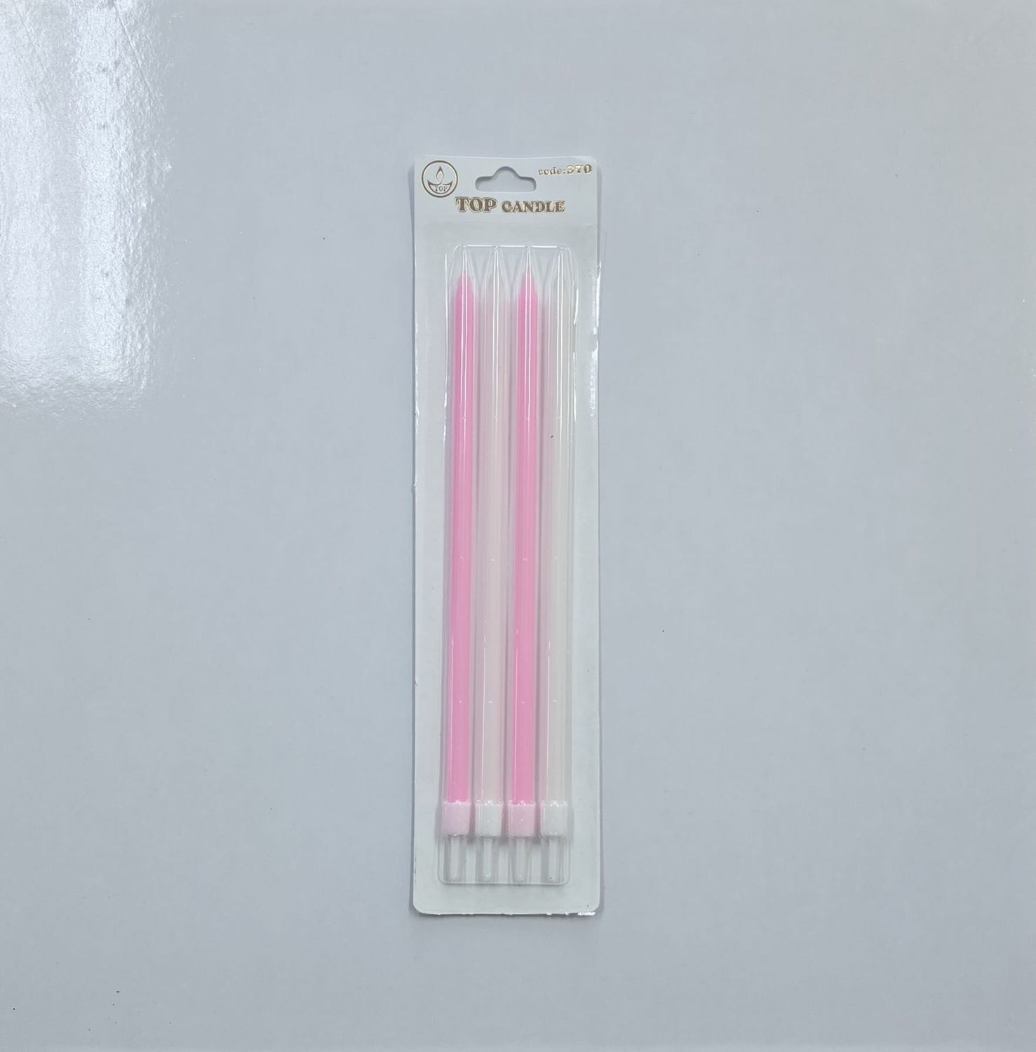 18 Cm Pembe-Beyaz Mum 4&#39;Lü