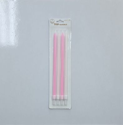 18 Cm Pembe-Beyaz Mum 4&#39;Lü