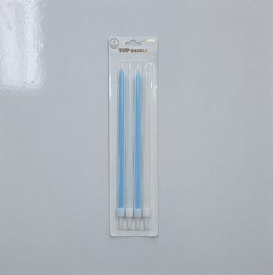 18 Cm Mavi-Beyaz Mum 4&#39;Lü