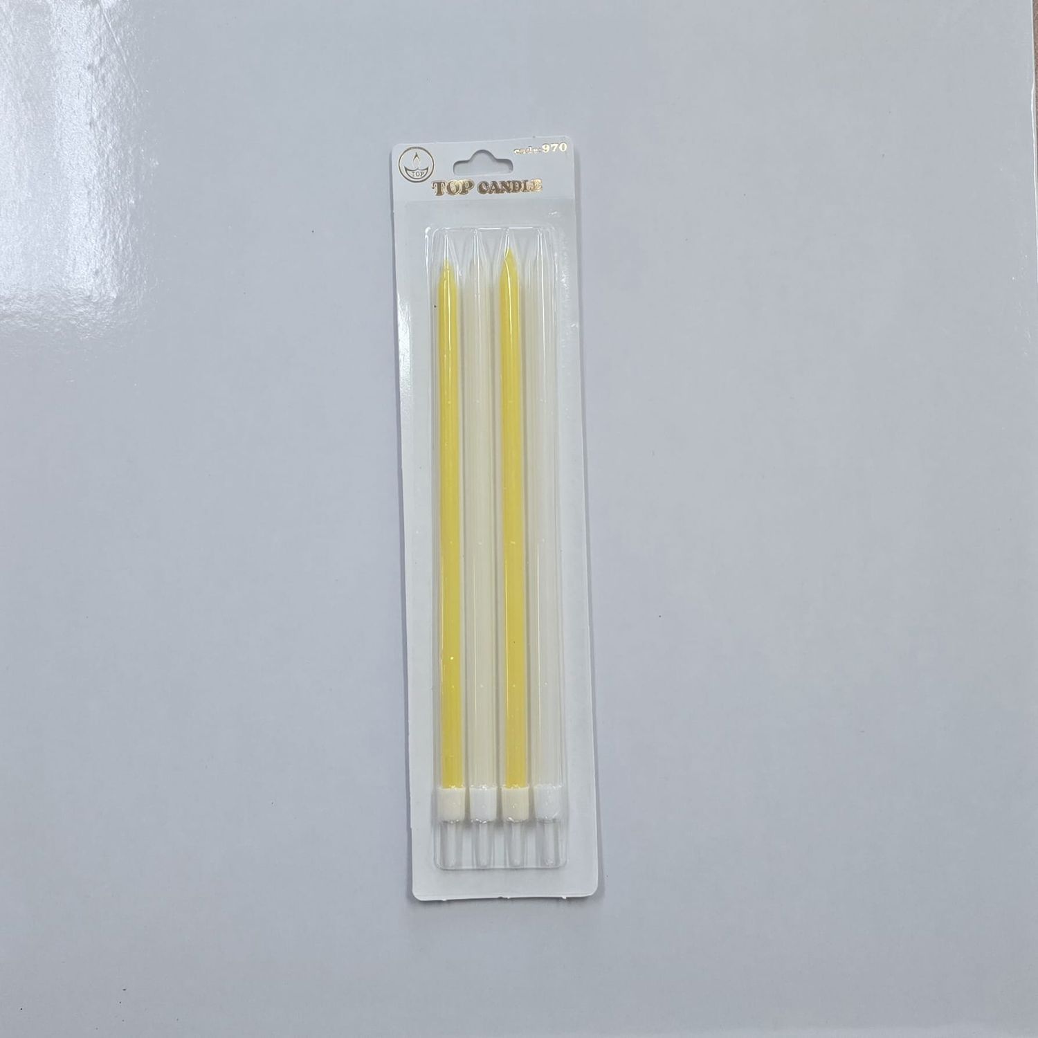 18 Cm Sarı-Beyaz Mum 4&#39;Lü