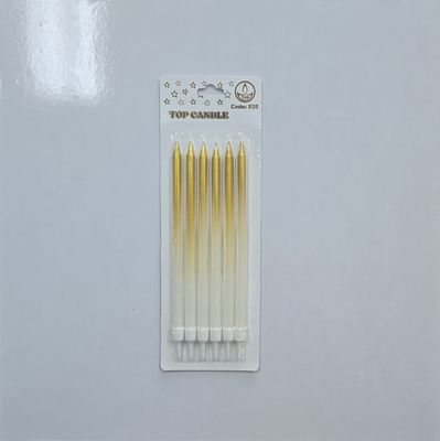 14 Cm Altın-Beyaz Mum 6&#39;Lı