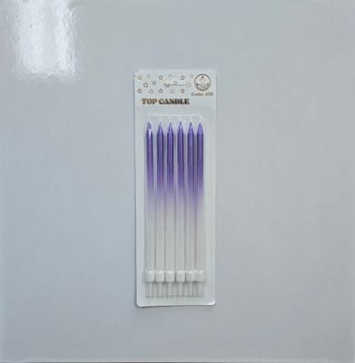 14 Cm Mor-Beyaz Mum 6&#39;Lı