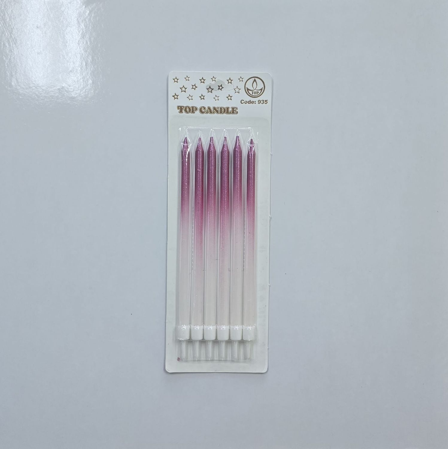 14 Cm Pembe-Beyaz Mum 6&#39;Lı