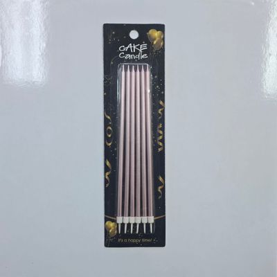 20 Cm Rose Altın Mum 6&#39;Lı
