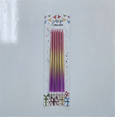 20 Cm Kırmızı-Altın-Mor Mum 6&#39;Lı