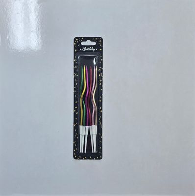 Kıvrık Mum Karışık Renkli 6&#39;Lı