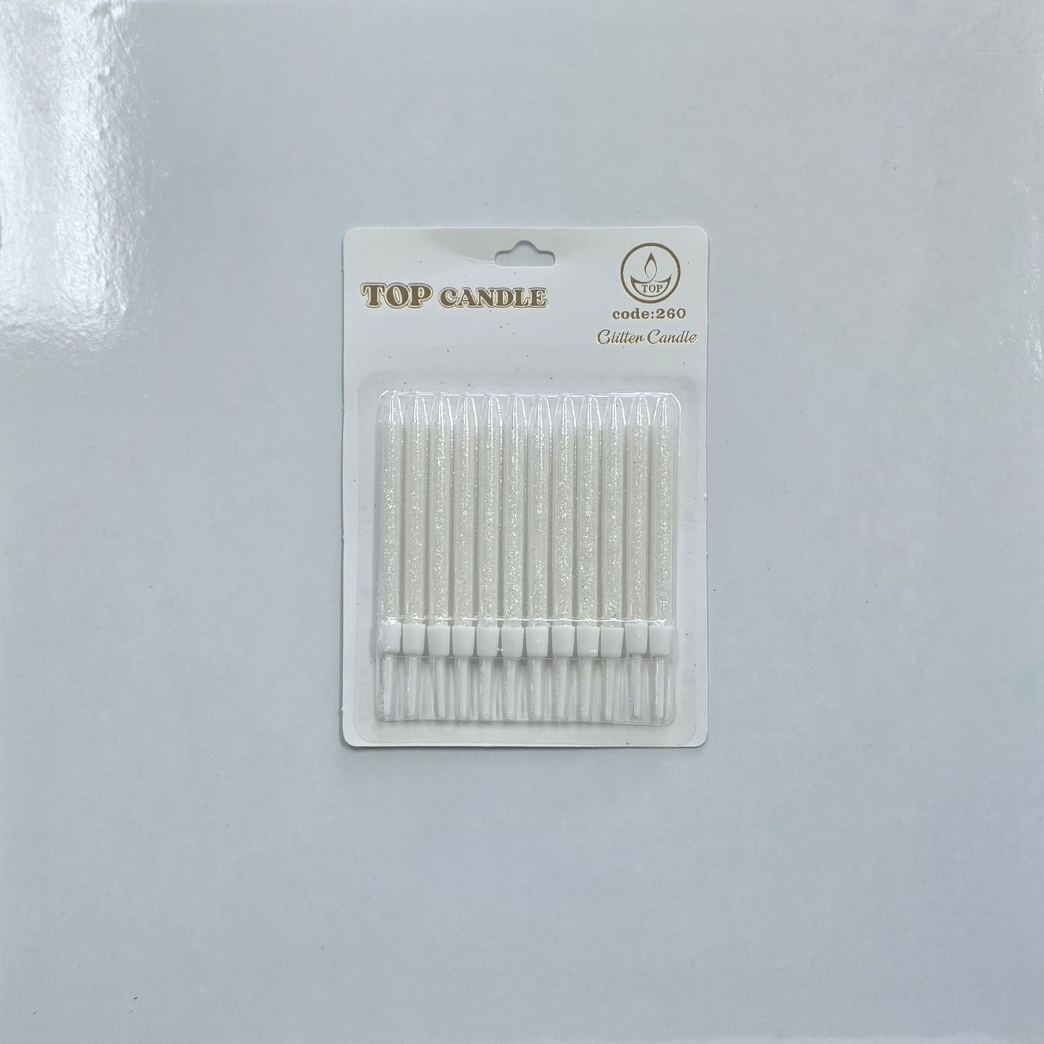 Simli Beyaz Mum 12&#39;Li