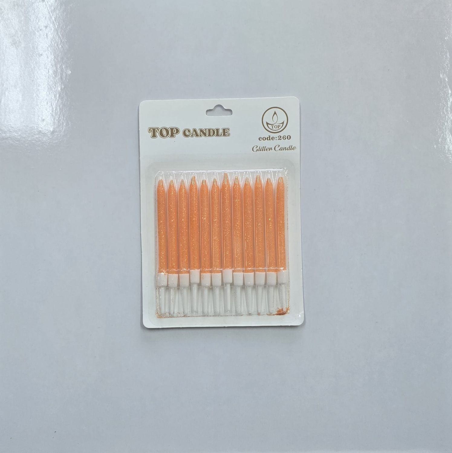 Simli Turuncu Mum 12&#39;Li