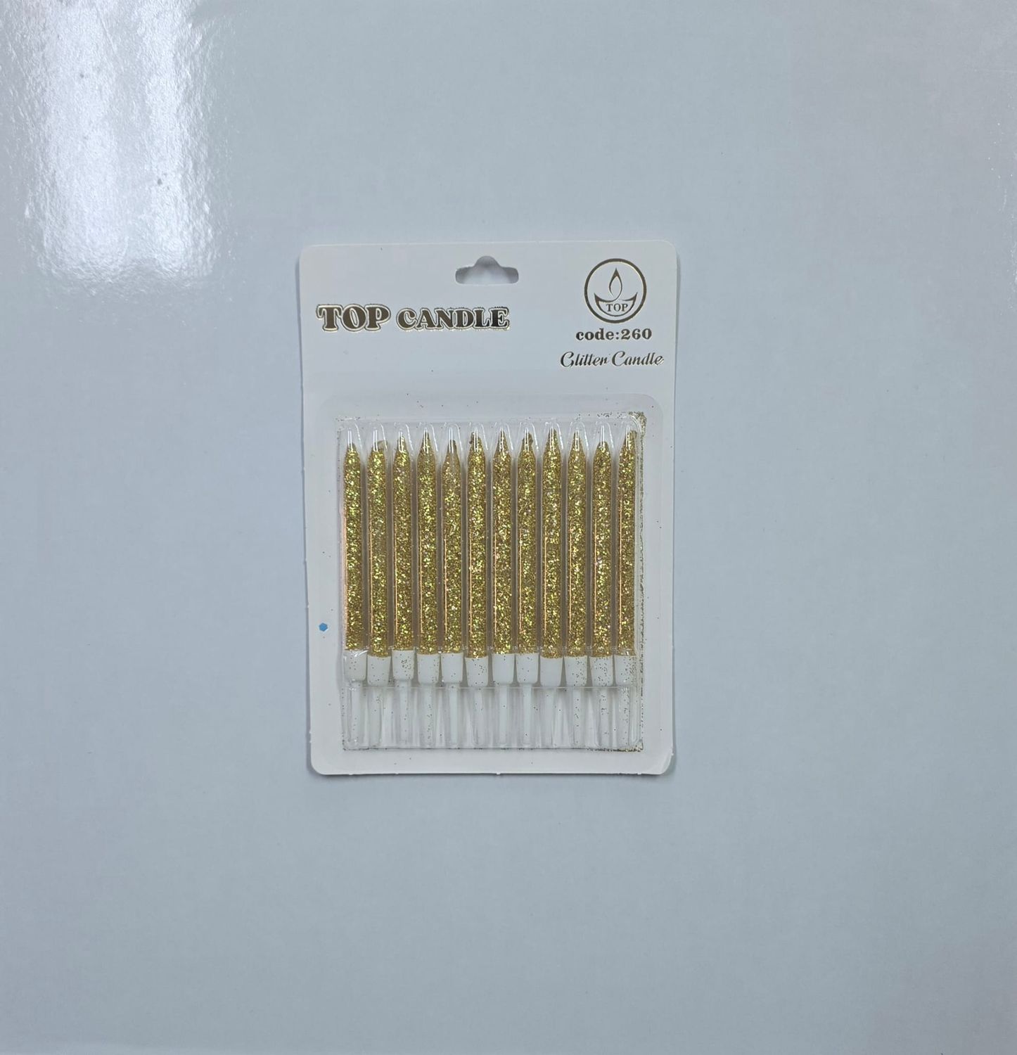 Simli Altın Mum 12&#39;Li