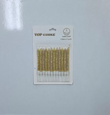 Simli Altın Mum 12&#39;Li