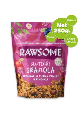 RAWSOME Glutensiz-Vegan Granola Aronyalı &amp; Turna Yemişli &amp; Fındıklı 250 Gr.