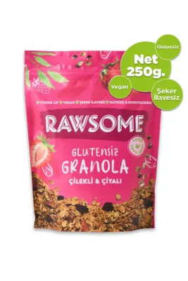 RAWSOME Glutensiz-Vegan Granola Çilekli &amp; Çiyalı 250 Gr.