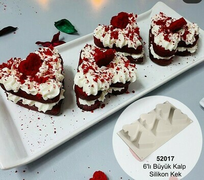 52017 6'Lı Büyük Kalp (30*17,50cm)