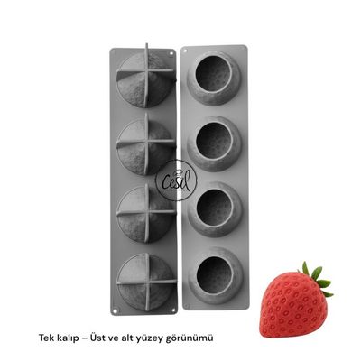 52128 Çilek Silikon Kalıbı 4'Lü
