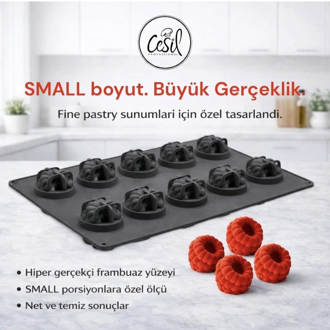 52124 Small Frambuaz Silikon Kalıbı 10'Lu