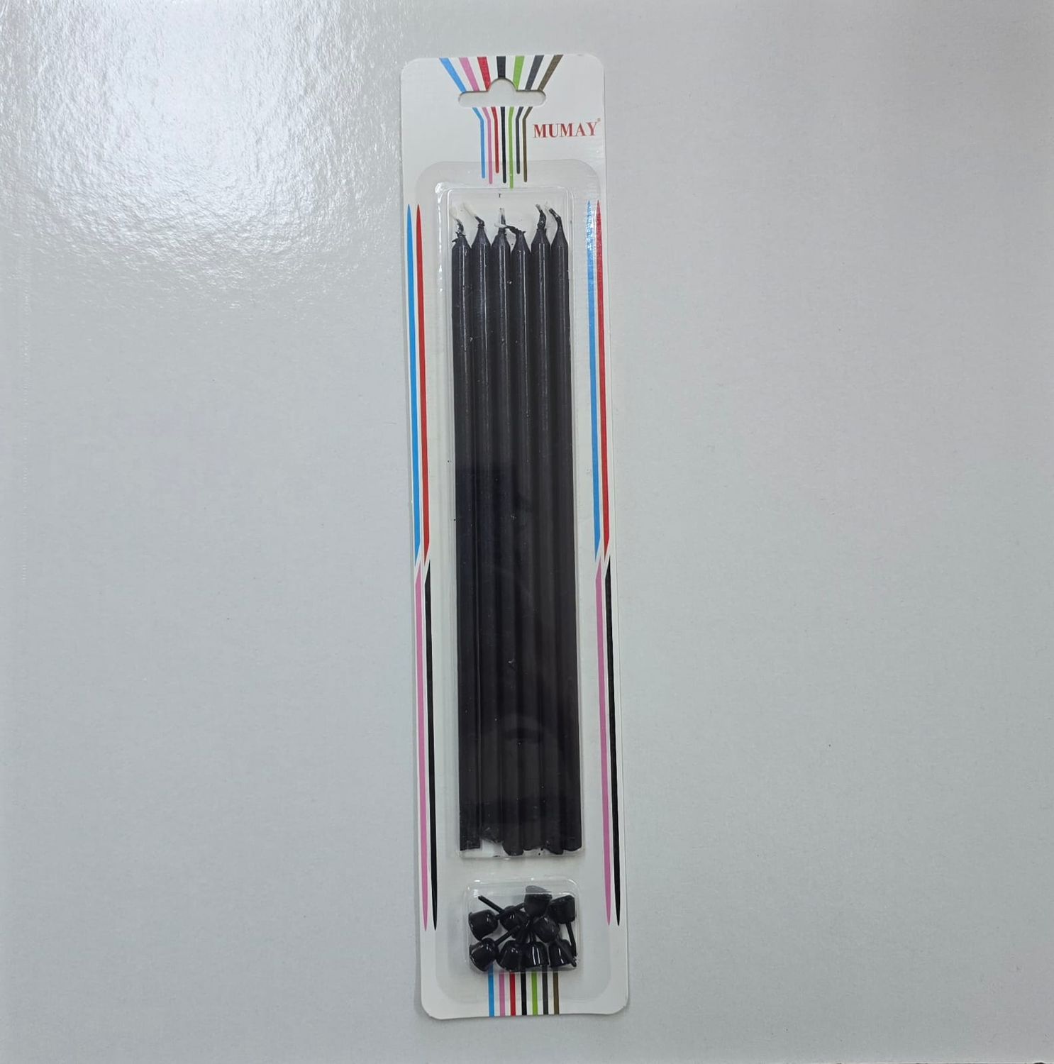 20 Cm Siyah Mum 6'Lı