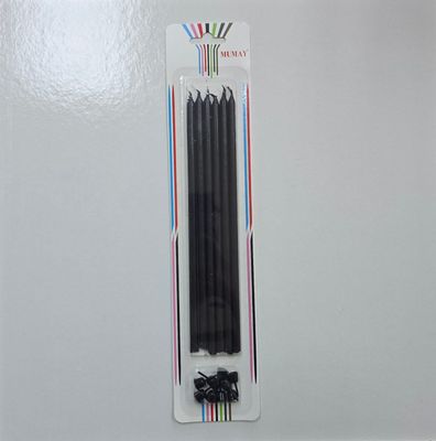 20 Cm Siyah Mum 6'Lı