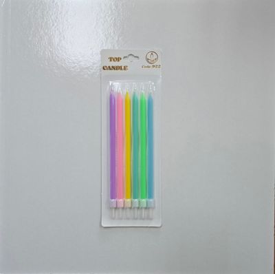 14 Cm Pastel Renkli Mum 6'Lı