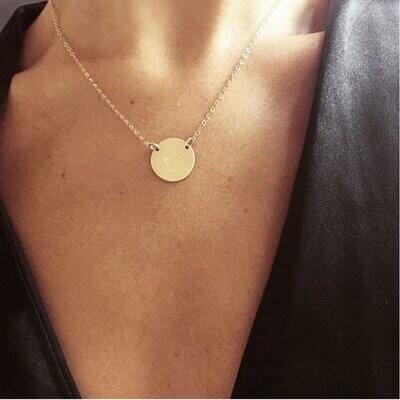 Chloe Disc Necklace with letter - GOLD