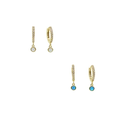 MISUZI | Dillon Blue Opal earrings