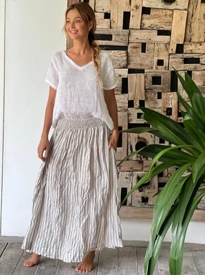Frockk | Lulu Skirt (natural stripe)