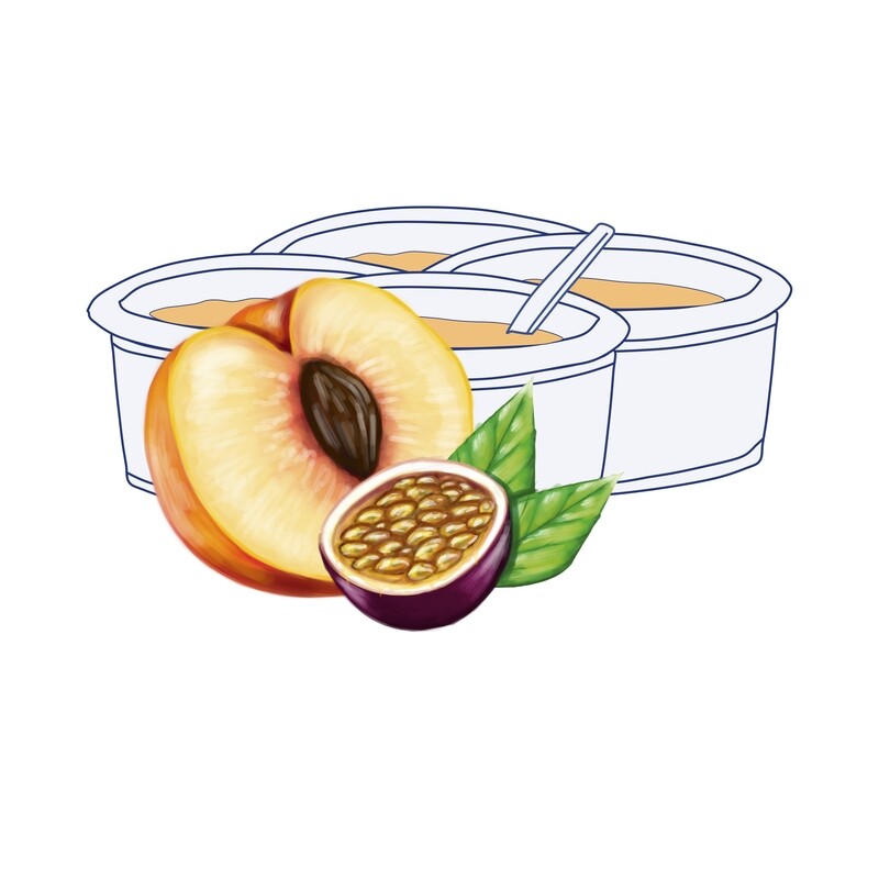 Pack Yogur Melocotón-Maracuyá 125 gr. (4 unidades)