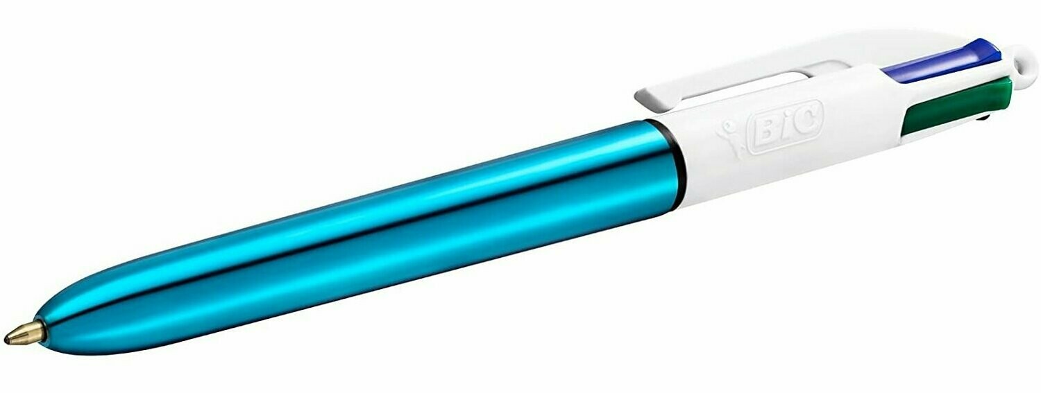 Bolígrafo BIC 4 colores azul metalizado