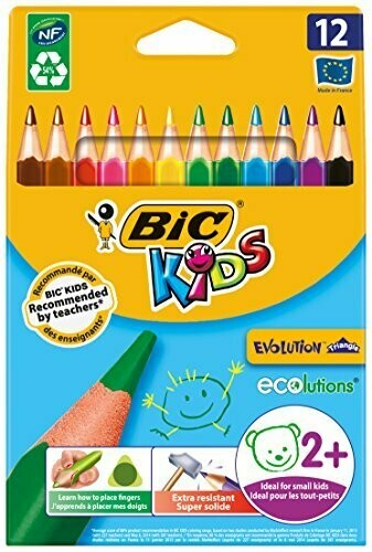 Caja 12 lápices de colores gordos BIC KIDS.