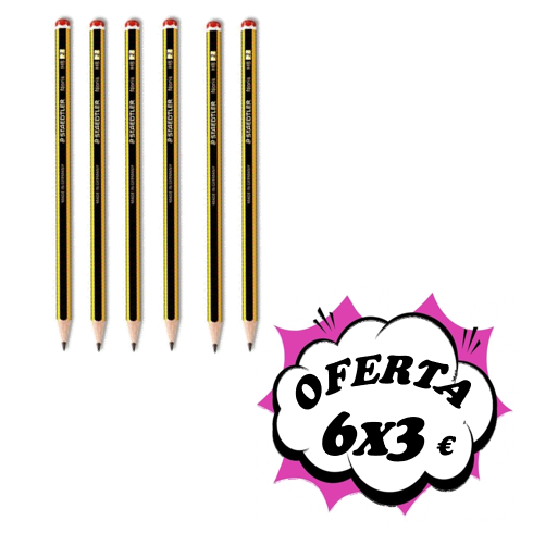 Oferta lápices STAEDTLER HB nº2 Pack de 6 lapiceros