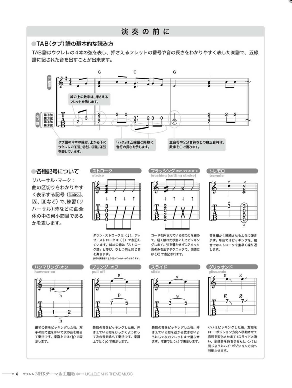 ウクレレ／NHKテーマ＆主題歌（Hookサイン受付可）
ウクレレ１本で奏でる名曲集(模範演奏CD付)