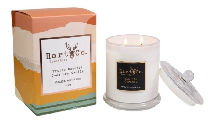 Hart & Co VANILLA CARAMEL 400G SCENTED CANDLE