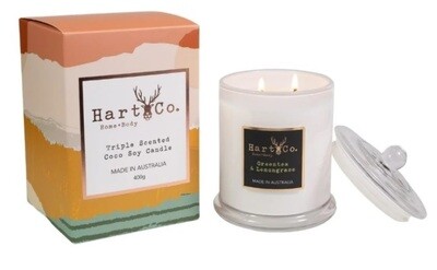 Hart & Co GREEN TEA & LEMONGRASS 400G SCENTED CANDLE